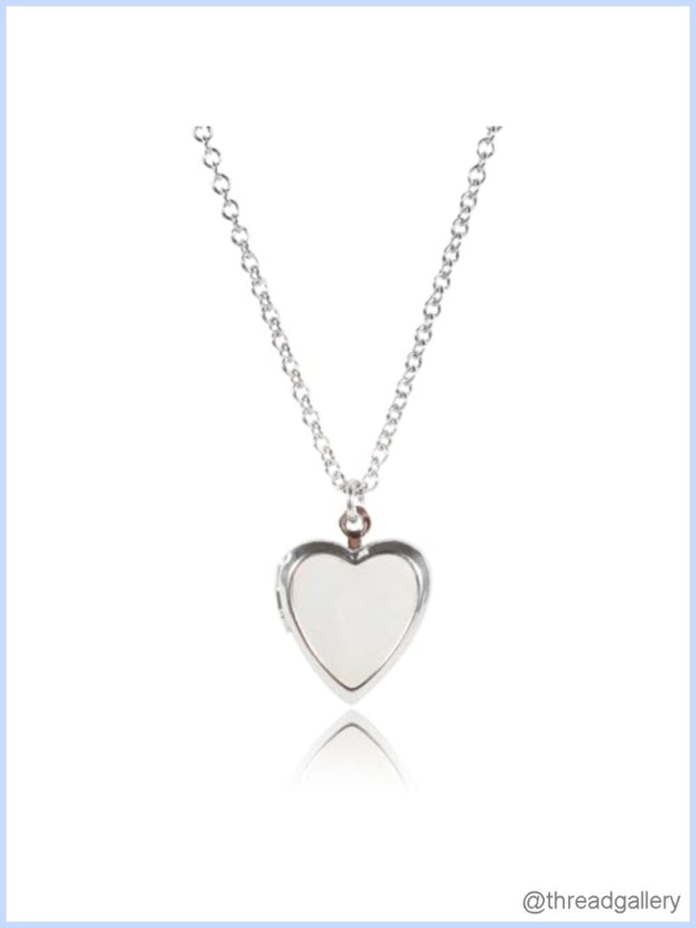 Heart Locket Necklace Silver Plating Mother of Pearl 18in Adjustable Chain
